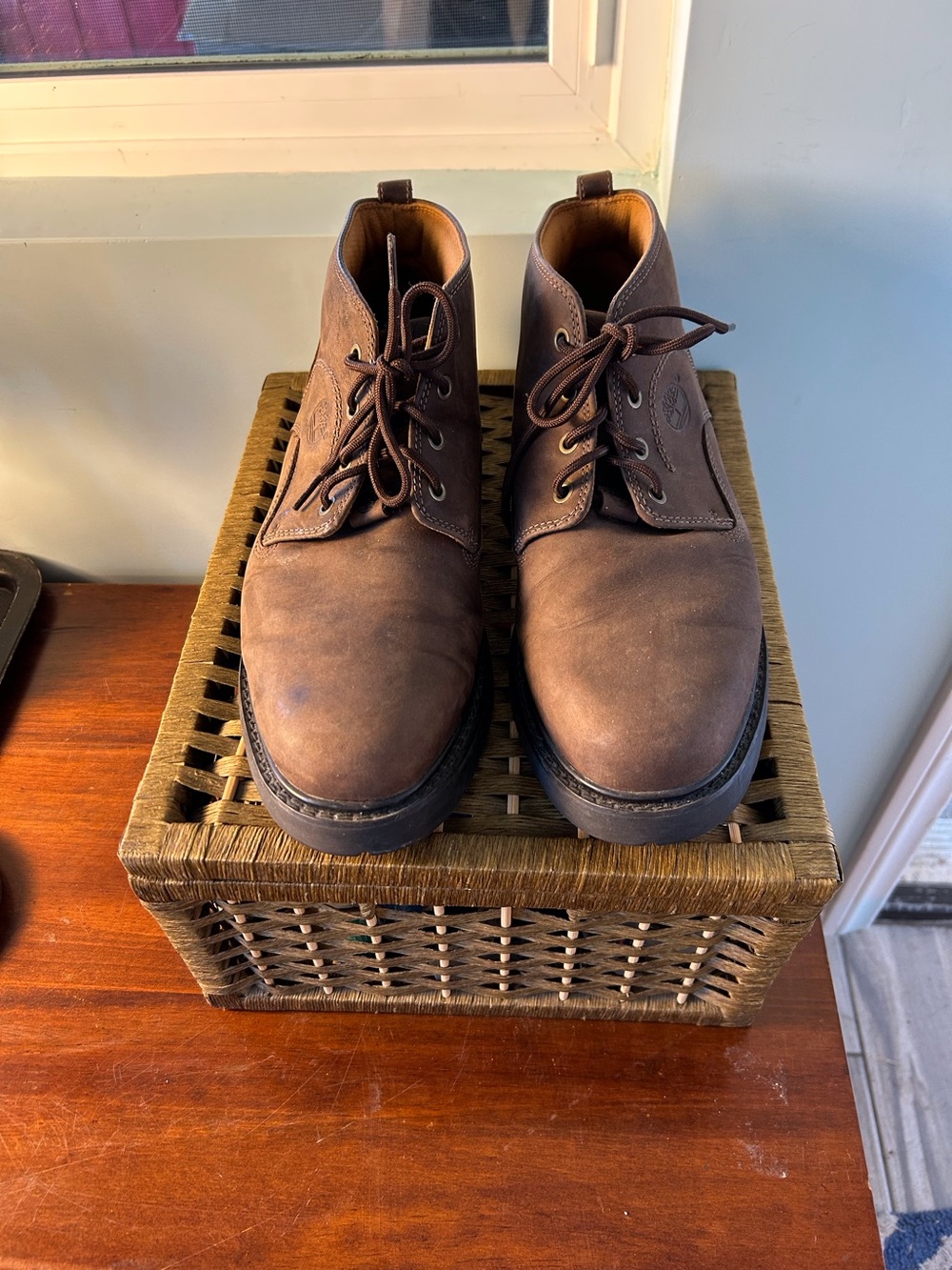 Timberland Men's Dark Brown Nubuck Leather Chukka Boots Lace Up Men’s 11.5 Water